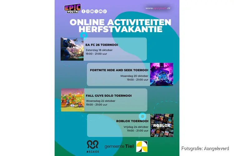Epic Youth organiseert deze herfstvakantie online activiteiten voor jongeren in Tiel