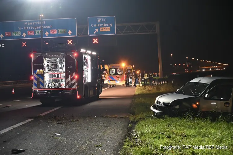 Paard overleden na ongeval met meerdere personenautos op A2