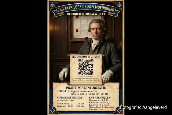 Ontdek 250 jaar vrijmetselaar Loge De Edelmoedigheid uit Tiel in het Flipje en Streekmuseum