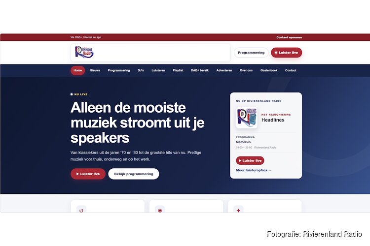 Rivierenland Radio lanceert compleet vernieuwde website