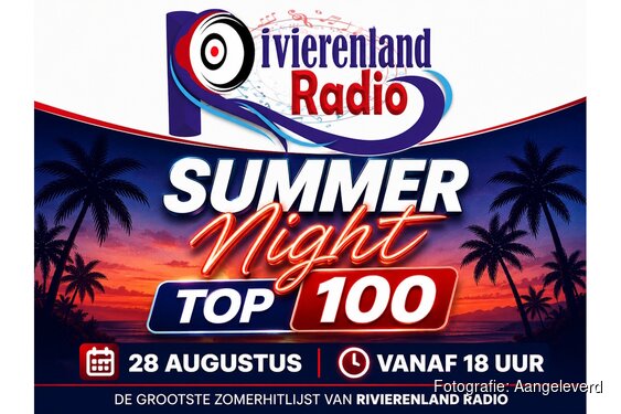 Rivierenland Radio roept luisteraars op te stemmen voor de allereerste Summer Night Top 100