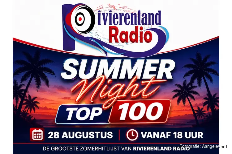 Rivierenland Radio roept luisteraars op te stemmen voor de allereerste Summer Night Top 100